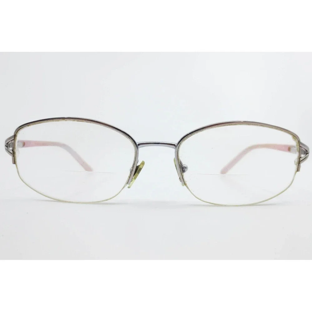Sferoflex 2550-B 299 Silver Pink Oval Semi Rimless Eyeglass Frames 53-17-135